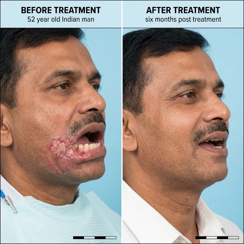 Oral cancer resection and reconstruction — before and after