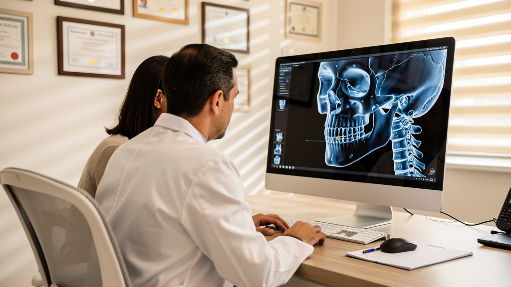 Patient consultation with maxillofacial surgeon